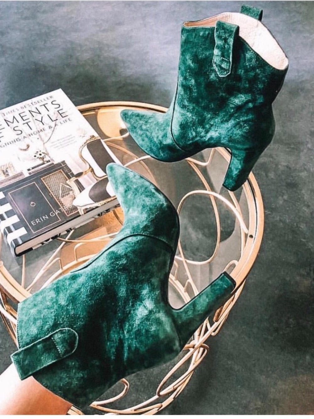 Chinese Laundry Karly Suede Ankle Boots in Forest Green